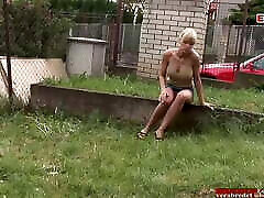Blonde kinston tamazings with big tits anally fucked in an outdoor gangbang