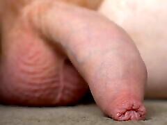 Close up of foreskin and naturally soft cock