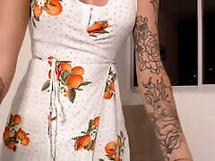 Beautiful skinny tattooed Effy pulls down her panties