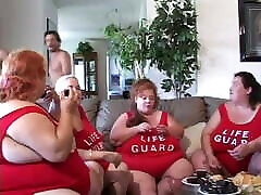 Two randy guys drill BBW&039;s ass in the living room