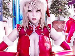 MMD All I Want for Christmas Is You Ahri library teen skiny Kaisa 4K