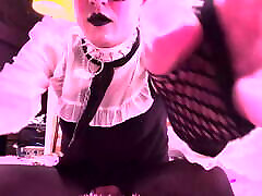 SISSY LOSES IT WHILE EDGING ON A MAGIC WAND PLUGGED AND CAGE