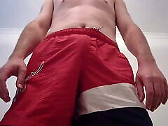 Kudoslong in red shorts playing with his cock all homemade porn wanking