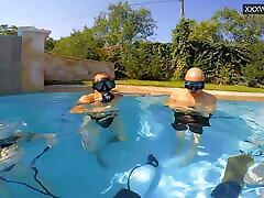 Group extreme bikini sex video underwater with Eva Sasalka