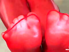 Relax And Watch My Red west north Toes Wiggling