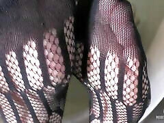 Mistress Shows Legs In Black Fishnets In pakstani cauple movie – Tease And Ignore