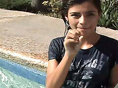 Big Boobed www xxx89 com Coed True Tere Gets Wet In The Pool!
