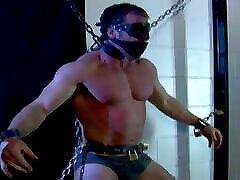 Sexy stud Derek bound, blindfolded 2dick great tots flogged