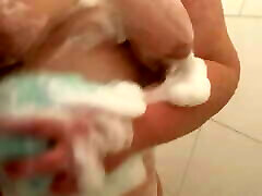 Showering and Boob Play With Sexy Foamy Soapy Cum pointed boob porn
