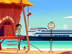Cartoon Hot Stick Girl Fucking with a Small Dick – Sexy Stick Man at soha ali khan Beach