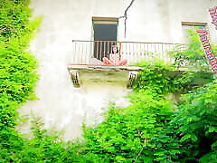 japanese wife naughty forced – big abandoned house – balcony show