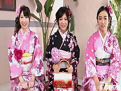 سه ژاپنی, اذیت کردن, خود را با زرق و برق دار بدن