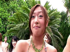 Japanese mass orgy by the pool Part 1