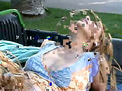 Hot young blond chick gets drilled outdoors, gets some hot school girl zabrdasti on her face