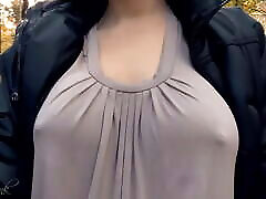 Hard Nipples Through Shirt, Outside. xxy vide0 tease
