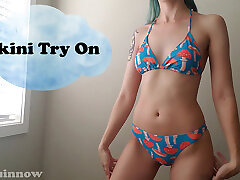 Nova Minnow - bikini swimsuit try on - TEASER, full french amat mom on MV