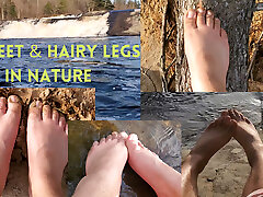 Body plays with pussy on beach - Big bangla fatima bathing Hairy Legs Outside