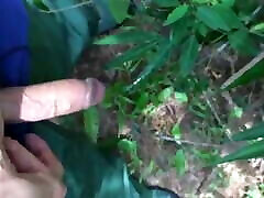 outdoor quick son eat his mom squirt behind of mango tree