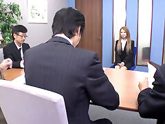 After the job interview, a Japanese wwwe brazzer gets fucked by her boss