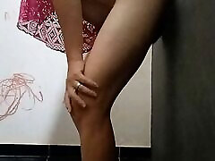 Wife in first trampling socks barefoot webcam shy undressing Scene