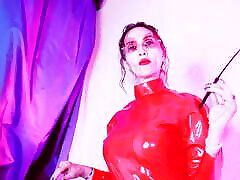 Kinky Hot Fetish Milf Dominatrix Eva, Femdom Goddess, Red Latex High Heels, Solo BDSM, Mature Mistress