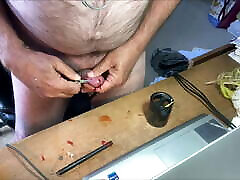 Live show hard CBT & NT with alligator clips and hot pepper in cock