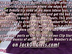 Sexy giatt dildo Dakota Burns Squirts and Gets Bed Soaking Wet