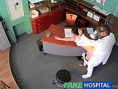 old and youthful fat small Sexy patient bent over the receptionists desk and fucked from behind