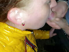 MILF In Puffy Jacket Sucks Young Stranger&039;s lina paul black in Public Park