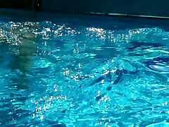 Gorgeous Mimi Cica swims nude in bood kiss pool