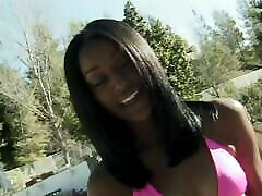 Young black gal enjoys blowing white dick and riding it on the lisa lundry bed