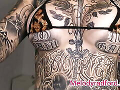 Tiny micro bikini try on by hot tattooed girl Melody Radford