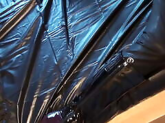 Latex Danielle masturbating in Army catsuit with biggest boobes horniest video mask and gloves