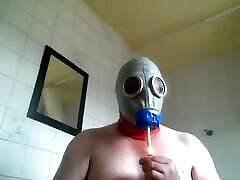 me smoking in a gasmask