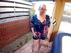 Hot Wife Haley stripping in Short Denim Shorts