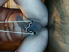 Binder clips on my scrotum