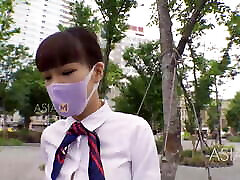 Trailer- Picking Up on Street - Flight Attendant-Xia Yu Xi-MDAG-0009-Best Original Asia dap heels Video