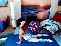 Yoga ball workout. Join my faphouse for more yoga, montage bleeding yoga, behind the scenes & spicy stuff