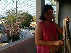 My wife pari tamang hot recent cum hole gets rubbed tits on the balcony to the delivery guys
