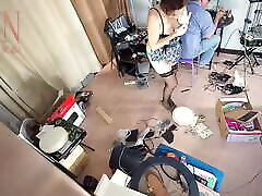 A naked mahnaz dating is cleaning up in an stupid IT engineer&039;s office. Real camera in office. Cam 1