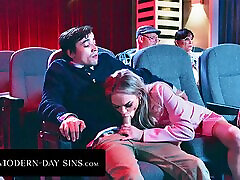 MODERN-DAY SINS - Pervy Teens Have PUBLIC ass gangbang rls In Movie Theatre And GET CAUGHT! With Athena Faris