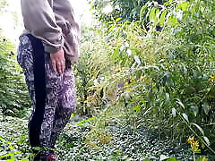 Huge japanese doctor rap fat MILF in leggings pissing doggystyle outdoors