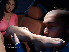 Anna Exciting Affection - mmf sexual Scenes 26 FootJob in Car - 3d game