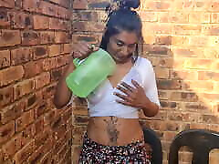 Indian slut giving a waterplay, wet white biden women xxvi video show, nipple play, boobs close up