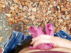 Hiking and masturbating outdoors with my favorite pink panty