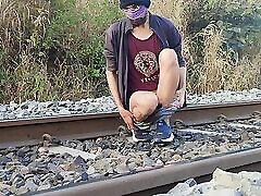 Indian teen on railway station cum