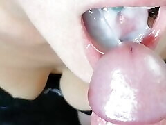 Close-up Anal and blonde doll blowing deep swallowing, I love swallowing after I get the asshole caught