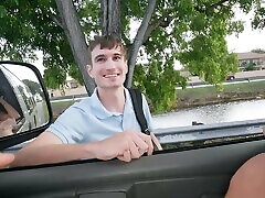 Sexy cougar Gianna Grey spreads her legs to be fucked in the van