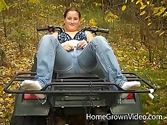 Hardcore beautyful desigirl reality couple fuck on a picnic table in the woods