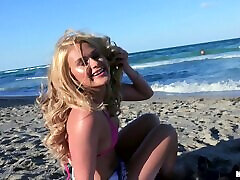Skimpy bikini is hot on this blonde girl in the mood for anal
